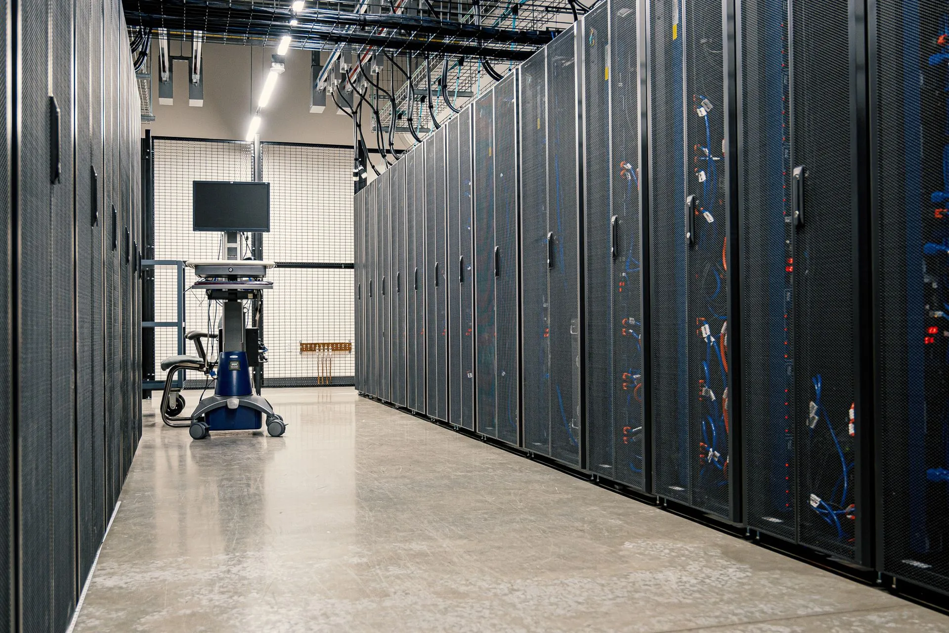 Server racks in a modern data centre